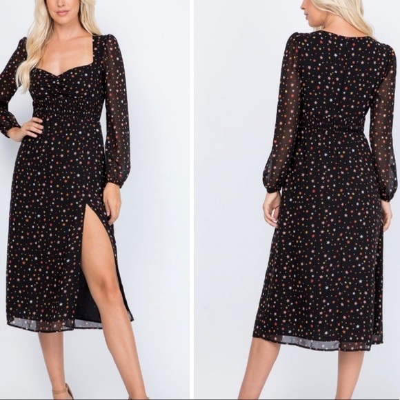 Le Lis Starry Nights black midi dress from Stitchfix size S NWT - Picture 10 of 10